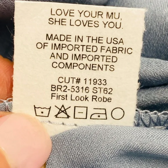 SHOW ME YOUR MUMU First Look Robe in Steel Blue Luxe satin Size Small - NWT - Picture 7 of 7